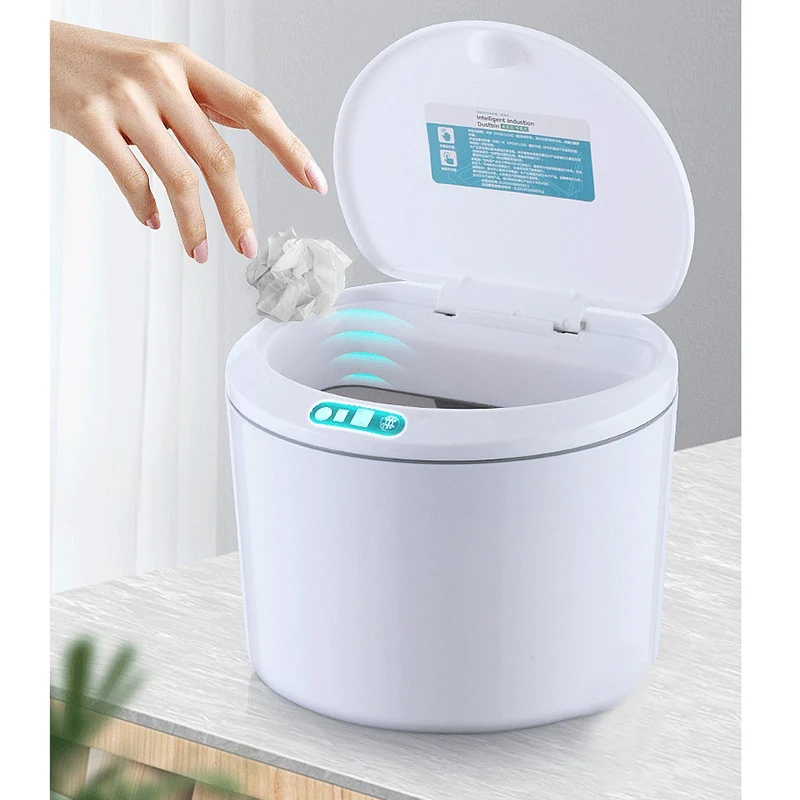Электрический автоматический мини автомобильный мусорный ящик с крышкой