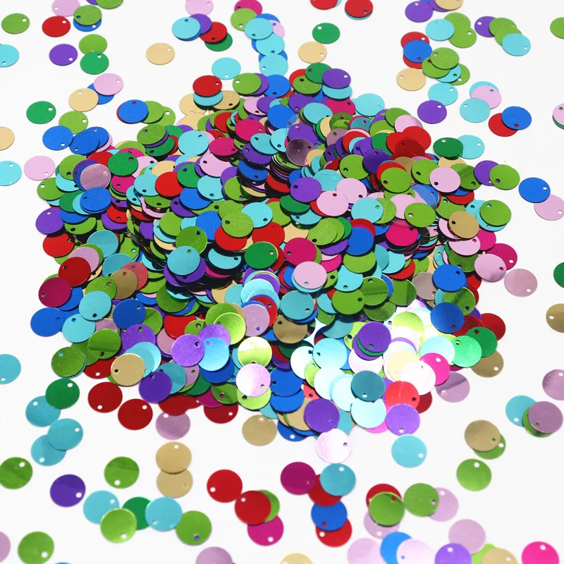 Большие круглые Блестки 10 мм плоские свободные блестки с боковым отверстием