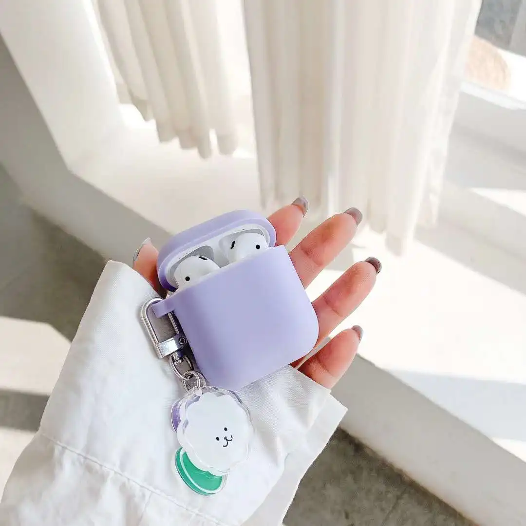 

Милые корейские медведь чехол для AirPods PRO / AirPods 2 чехол Роскошный брелок с цветочным орнаментом Силиконовый Футляр для наушников чехол для ...