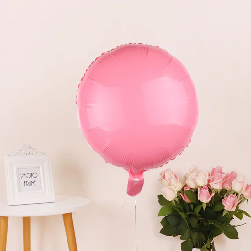 Pink Round 1 шт 1" Звезда Круглый сердце Макарон фольги Воздушные шары детский душ розовый синий конфеты Макаруны гелий Globos День рождения украшения - Цвет: Pink Round