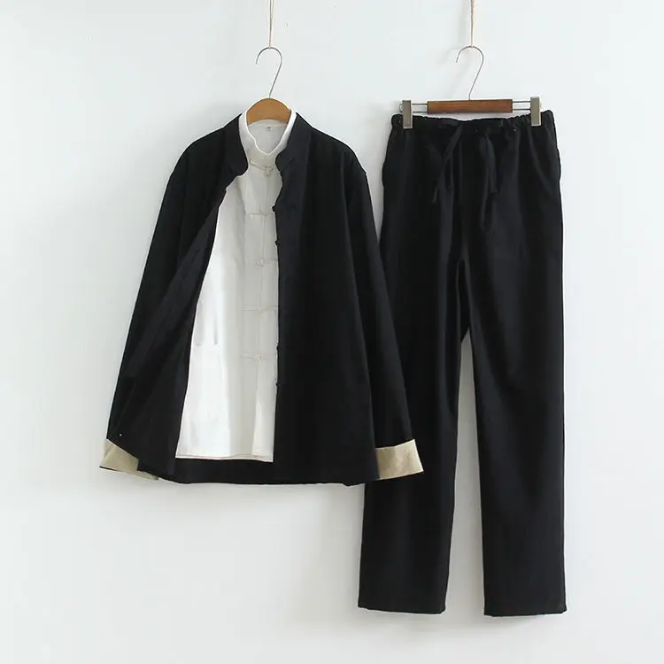 Комплект из 2 предметов в традиционном китайском стиле Тан костюм мужской кунг-фу