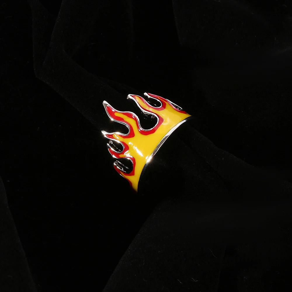 Женское кольцо в стиле хип-хоп открытое пламя демон убийца Rengoku Kyoujurou