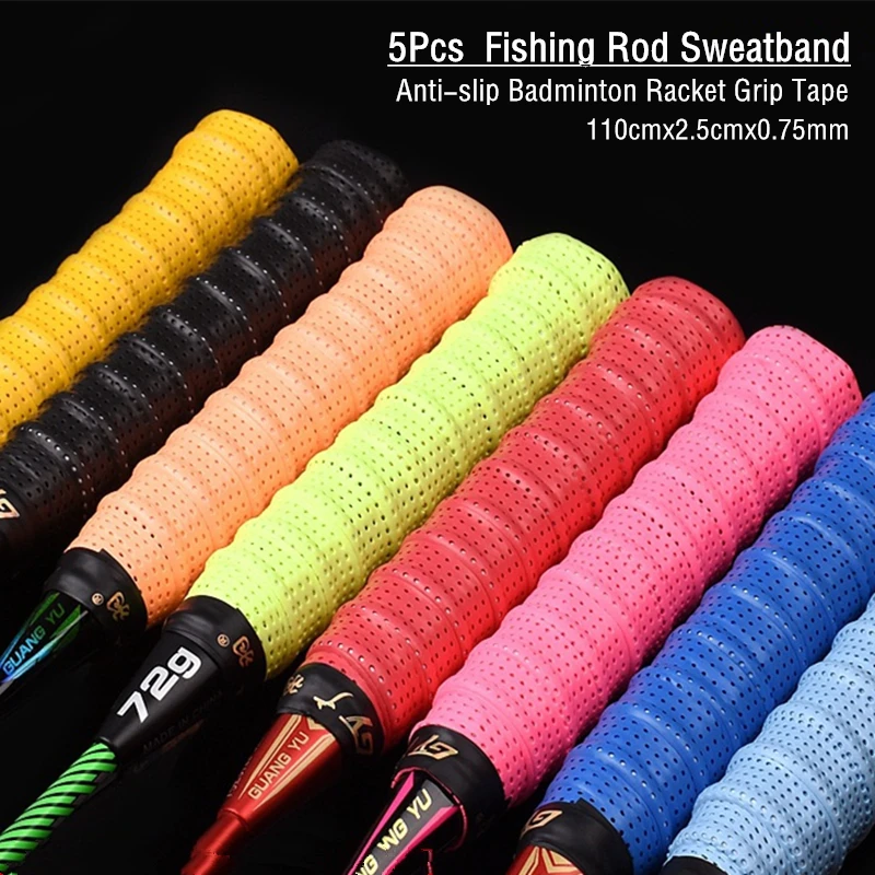 

5Pcs Badminton Overgrips Anti-slip Tennis Grip Badminton Racket Hand Glue Sticky Fish Gel Rubber