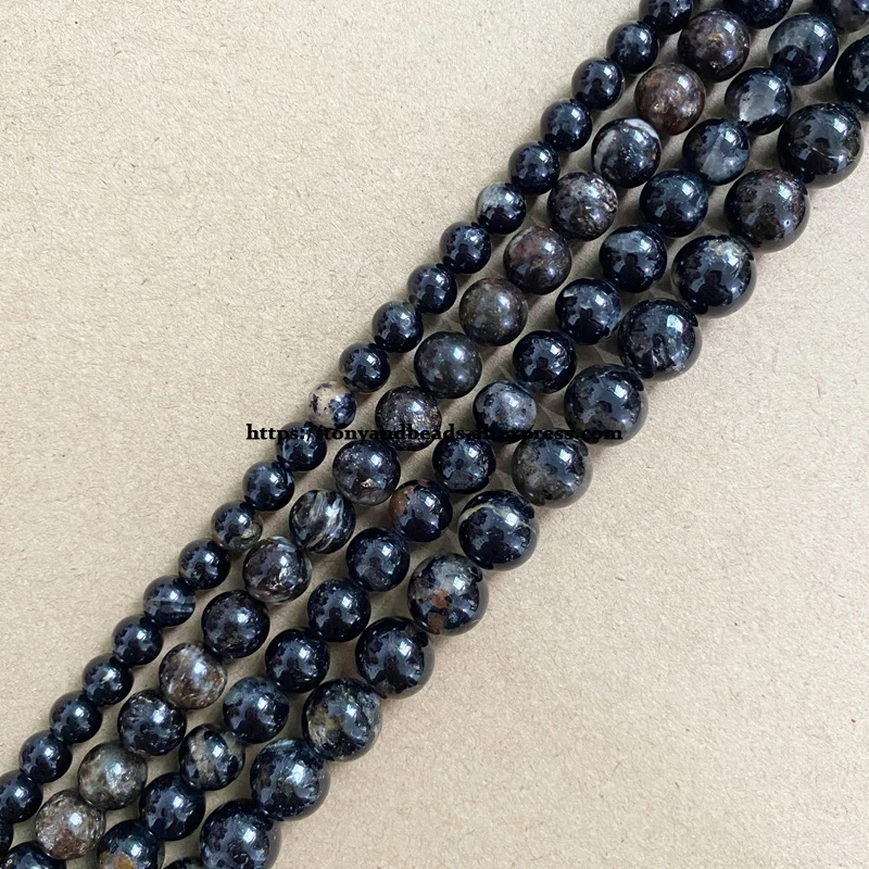 C Quality Natural Genuine Black Tourmaline Stone Round Loose Beads 15