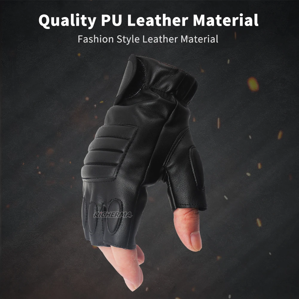 Перчатки для езды на велосипеде кожаные без пальцев мужчин и женщин | Автомобили
