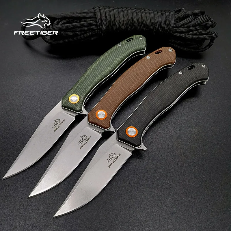 

FREETIGER FT958 Pocket Folding Knives Linen Handle Ball bearing Survival EDC Outdoor Camping self-defence fishing hiking Knife