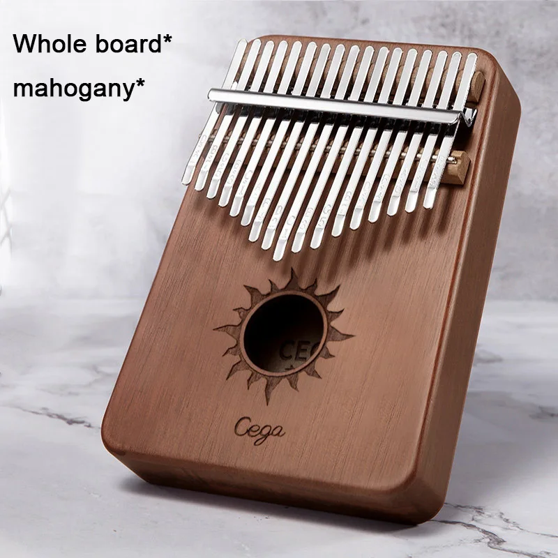 mahogany Последние 17 клавиш Kalimba большого пальца фортепиано из красного дерева вся доска палец пианино твердой древесины студента начинающих Синий Зеленый клавиатура инструмент - Цвет: mahogany