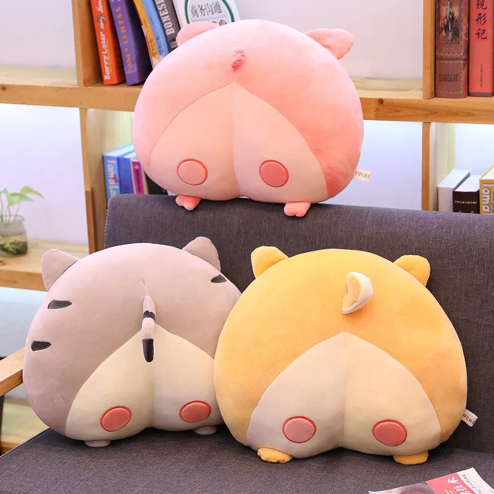 

New arrival 40/50cm lovely Cat Butt Plush Corgi Pillow Pig Cushion Cartoon Animal Sofa Stuffed Dog Kids Toys