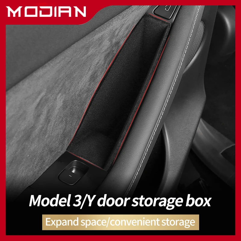 

Tesla storage box auto parts door side armrest box storage handle tray hidden bracket box for Tesla 2016 2019 2020 2021Model3
