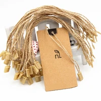 100pcs hemp string tag rope hanging tablets for garment bag price tags cards cord snap loop lock diy clothing lables accessories