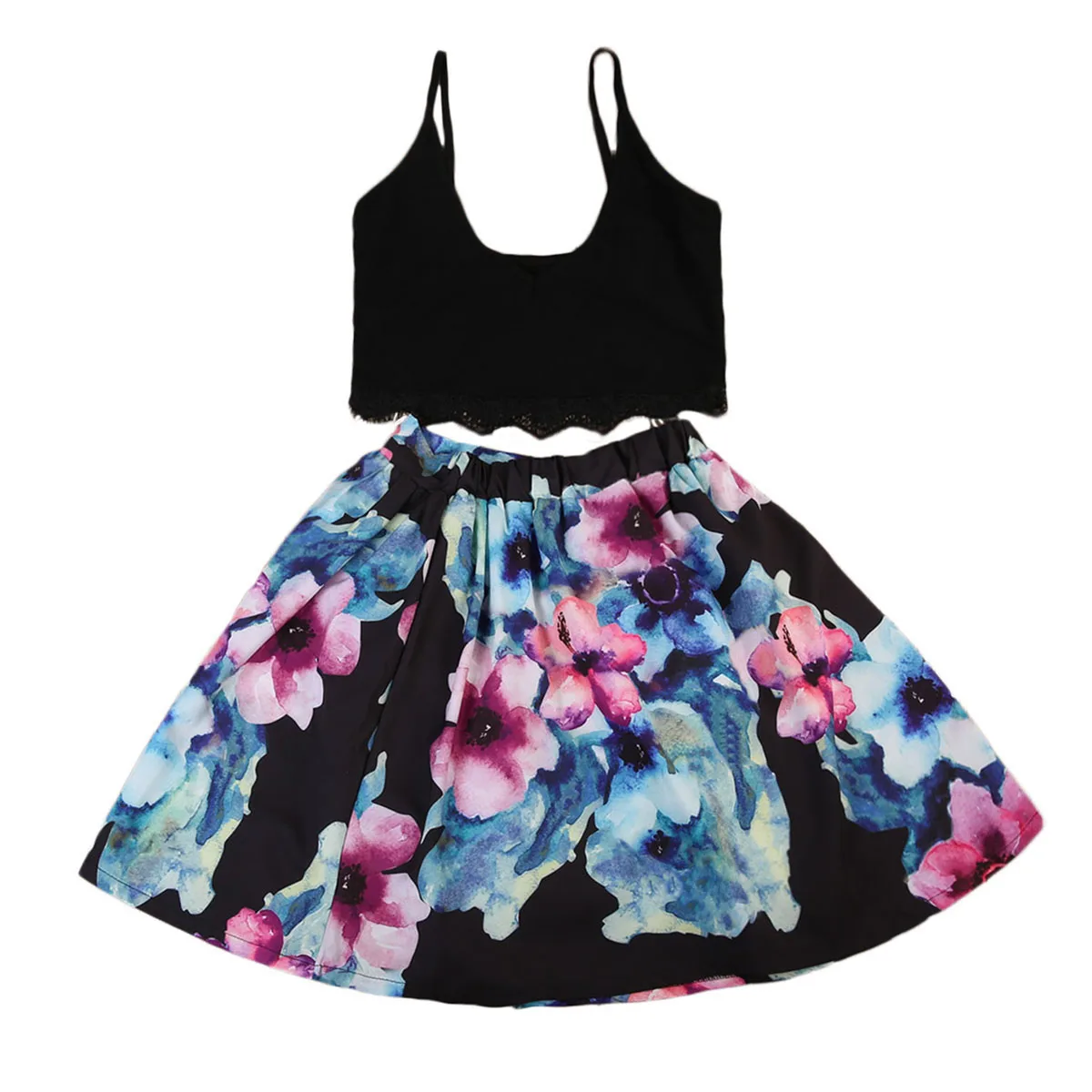 Модные повседневные летние топы без рукавов с v-образным вырезом и юбкой для мамы