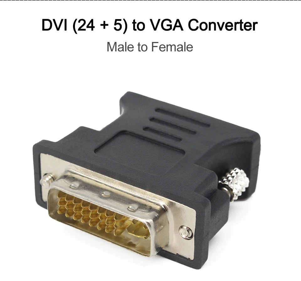 С DVI на VGA Кабель-адаптер штекер к женскому DVI 24+ 5 Pin к VGA 1080P конвертер адаптер для HDTV монитора компьютера ПК ноутбука DVI-I