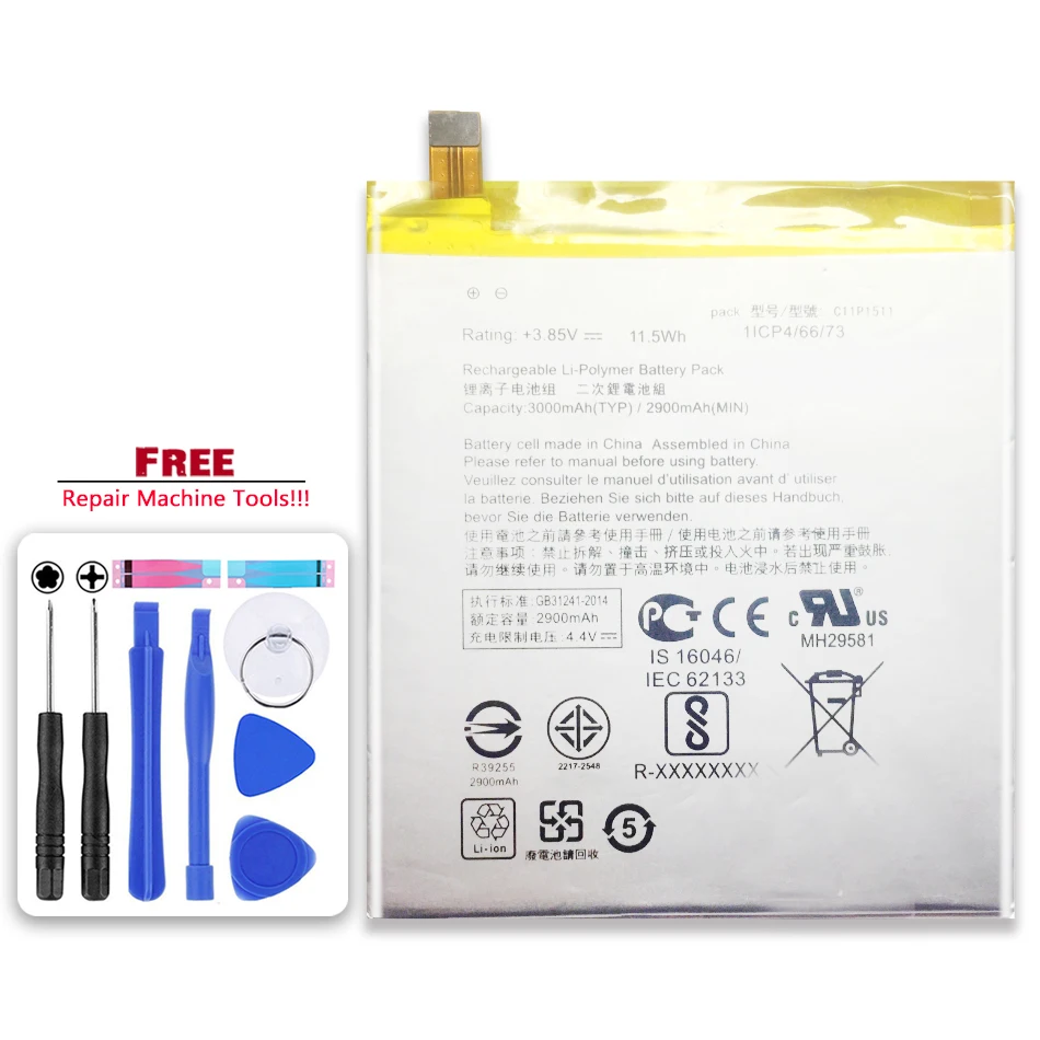 

Для Asus ZenFone 3 Ze552kl Z012da/e мобильный телефон Battery C11P1511 3000mAh Li-polymer Battery