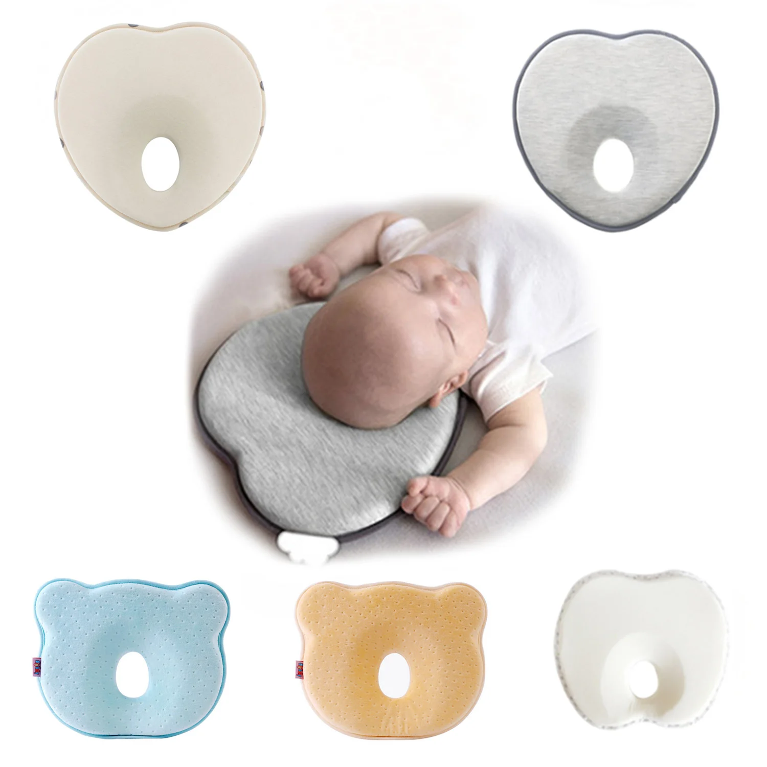 Детская подушка для формирования головы мягкая дышащая поддержки и шеи сна