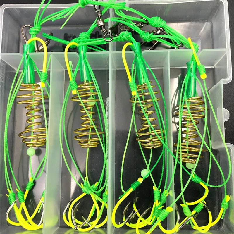 

4 Groups/Bag New Type Anti-Hanging Bottom Anti-Winding Spring Explosion Hook Set 6 Hooks Lseini Fishing Hook