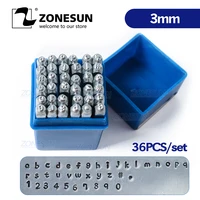zonesun 36pcs jewelry metal stamps alphabet set a z heart symbol letter punch die case craft stamping tools steel metal tool