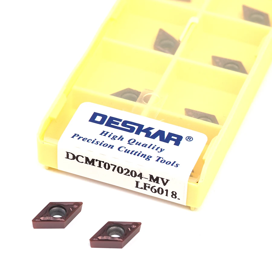 

10pcs DCMT070204 MV LF6018 high quality CNC turning tools Sturdy Wear-resistant carbide lathe turning inserts suitable for steel