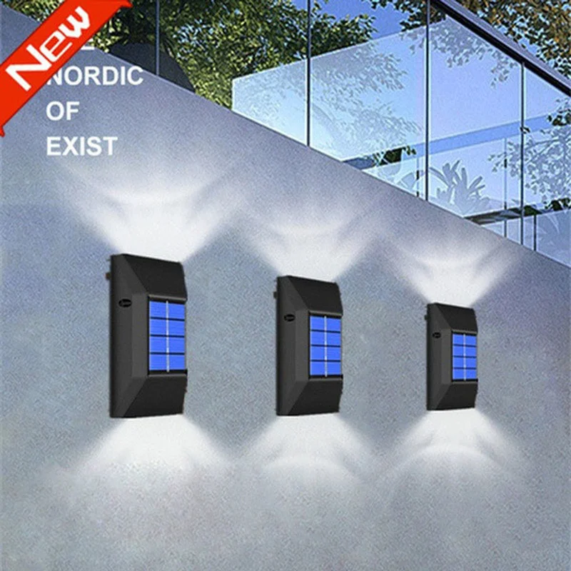 4 PCS LED Solar Lights Outdoor Waterproof Solar Wall Light Garden Decoration LED Street Light