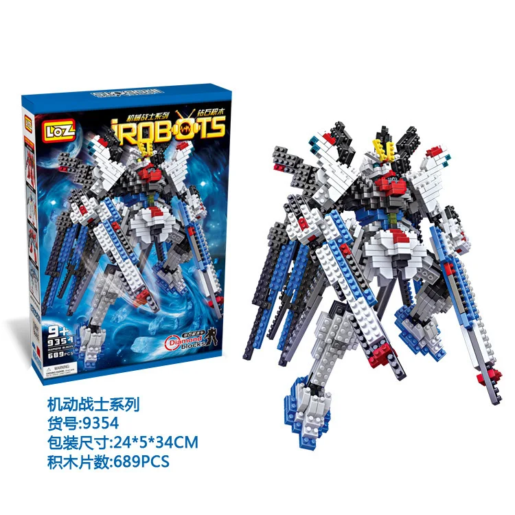 LOZ 3D милый Алмаз строительные блоки кирпичи мобильный костюм робот Гандам RX-78-2