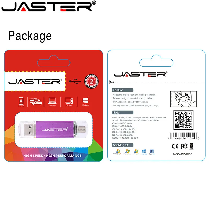 JASTER D101 USB 3 0 флеш накопители высокая скорость OTG Pendrive 8 гб 16 32 64 128 двойной интерфейс