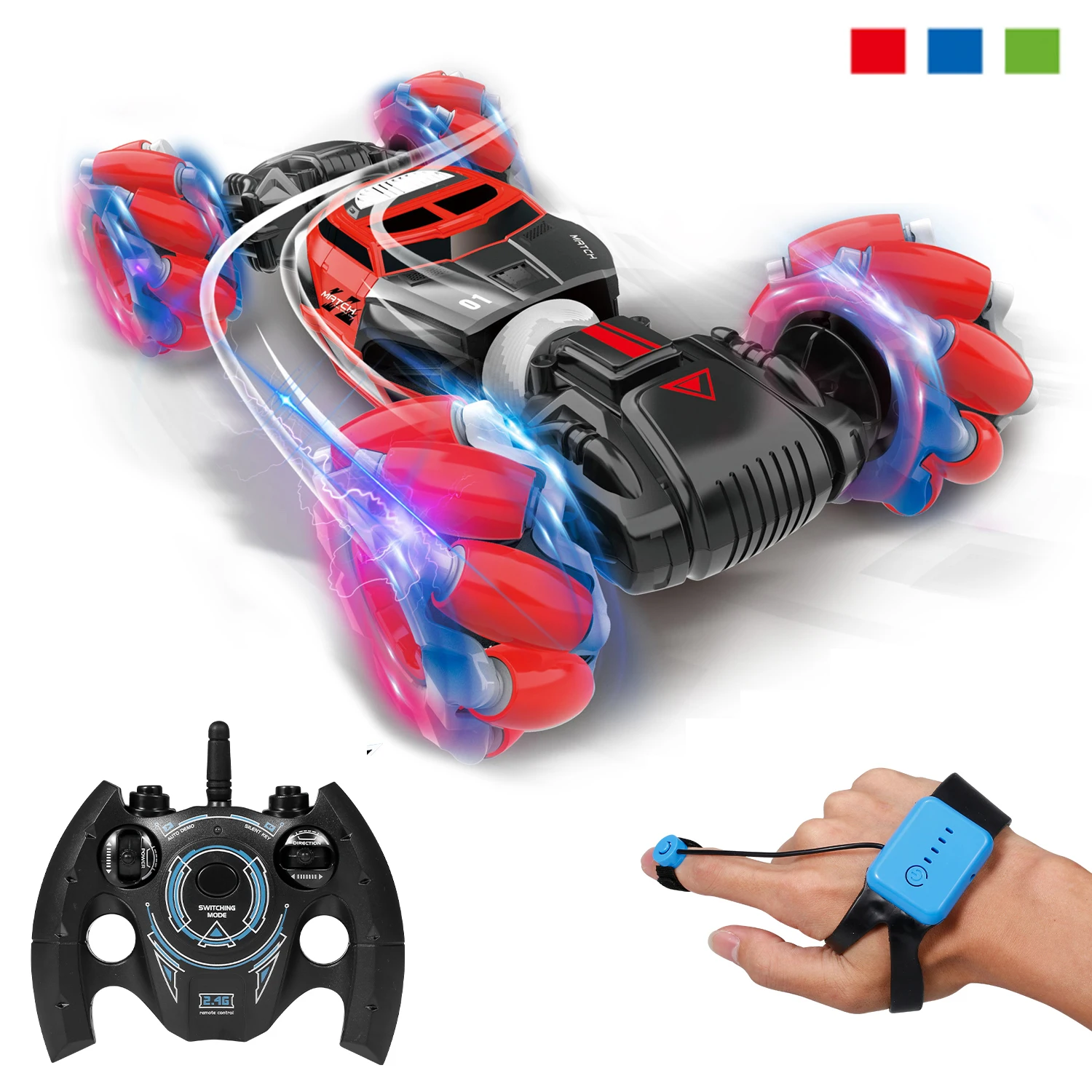 

2,4G 4WD Радиоуправляемый трюковый автомобиль часы жест Датчик управления деформируемый электрический автомобиль RC Дрифт автомобиль трансфо...