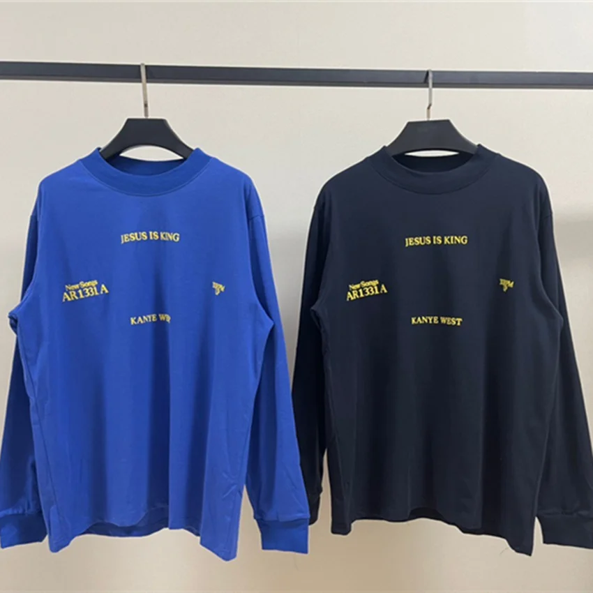 

Футболка Мужская/Женская с длинным рукавом, эксклюзивная рубашка с принтом Канье и Иисус Кинг ла, Топ лучшего качества, 1:1