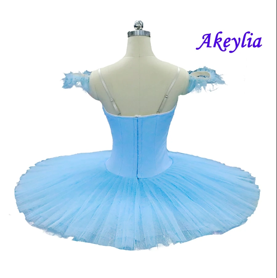 Классическое балетное платье-пачка без украшений с синей птицей для женщин, для шоу, сцены, профессиональное блинное платье, сценическое балетное платье, распродажа