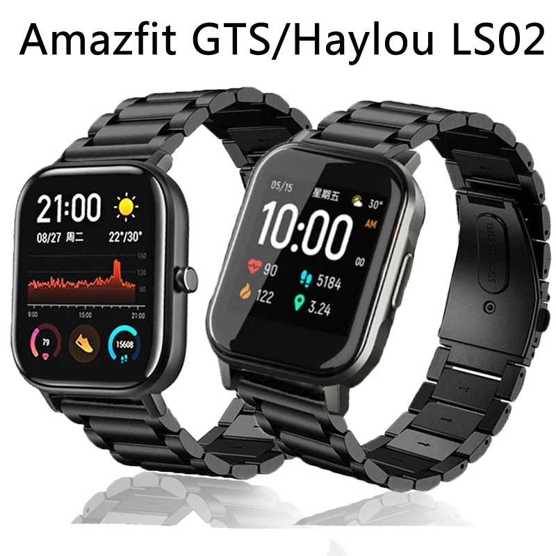 Металлический ремешок для Xiaomi Huami Amazfit GTS регулируемый браслет из нержавеющей