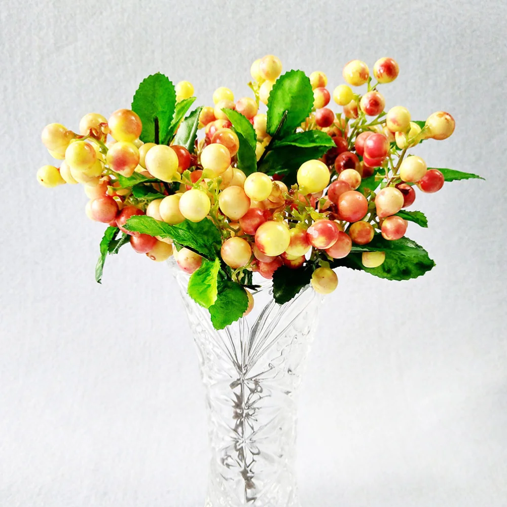 

Artificial Lifelike Berries Fake Mini Berries Simulation Decorative Fruit Plants (Red)