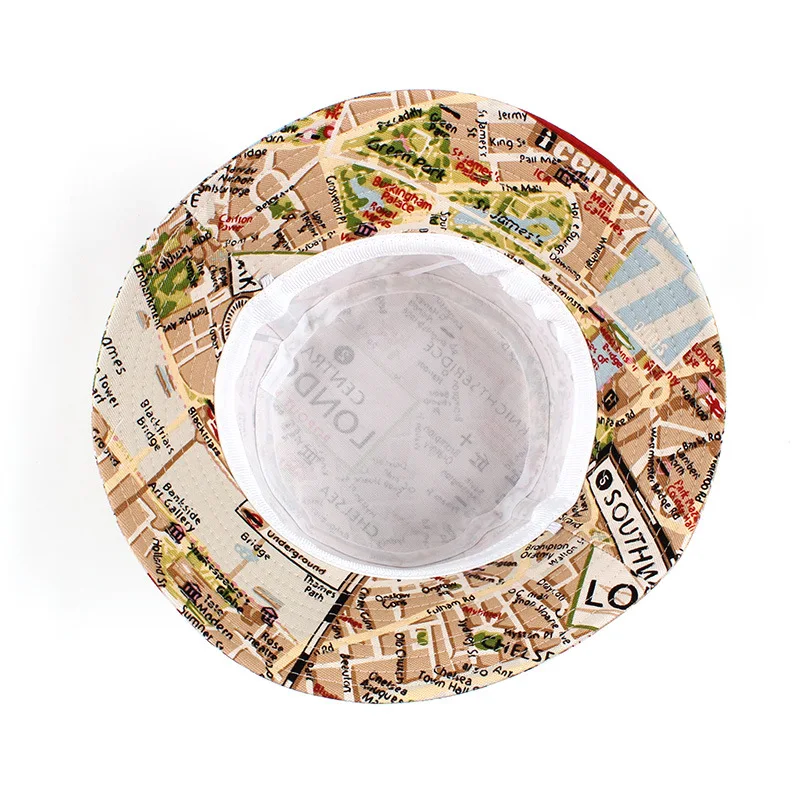 

Bucket Hat Men Women Summer Maps Of London Printed Cap Black Caps for Men