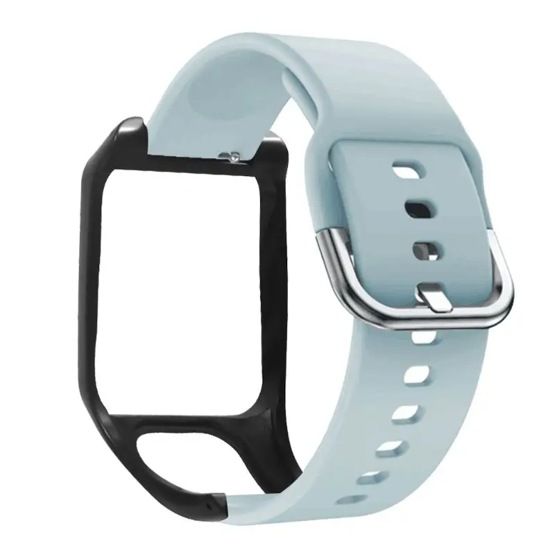 Light Blue Против царапин силиконовые замена наручные часы ремешок браслет для TomTom ADVENTURER/Runner 2 3/Spark 3 доступ к спортивным часам - Цвет: Light Blue
