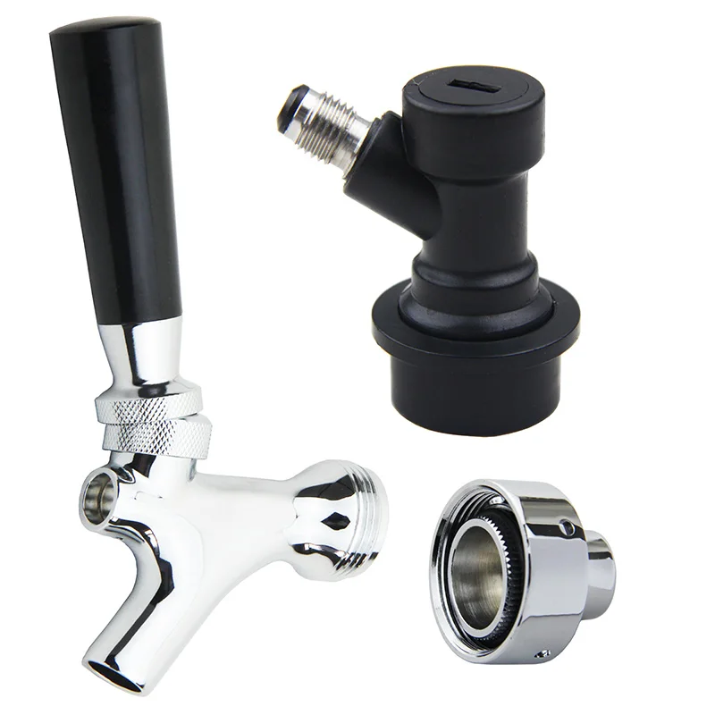 Quick Connect Dispenser Bar Wine Home Brewing Draft Beer Faucet Portable Tap With Ball Lock Kit Parts Chrome Plating For Keg |
