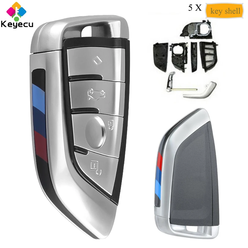 

KEYECU 5PCS Smart Remote Control Car Key Shell Case With 4 Button - FOB for BMW G20 G30 G32 G11 G15 G29 2015 2016 2017 2018 2019