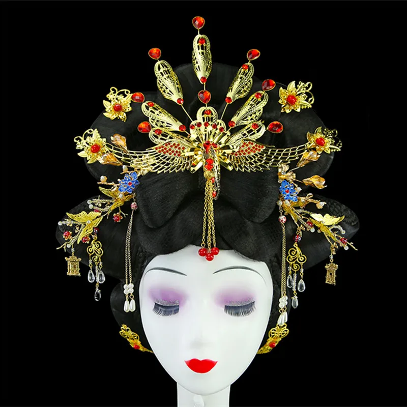 

Black tang dynasty princess hair products for women chinese ancient queen cosplay headwear royal lady dress up