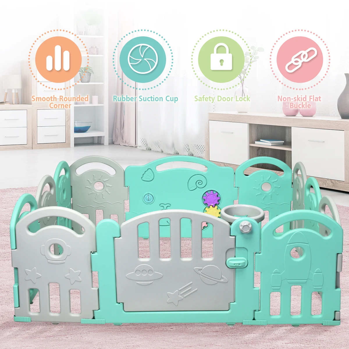 12 Панель детский манеж для младенцев игровой центр Playard w/музыкальная шкатулка и