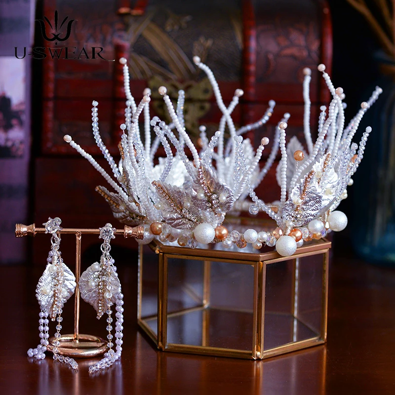 Винтажные Серебряные украшения для волос ручной работы в стиле барокко |