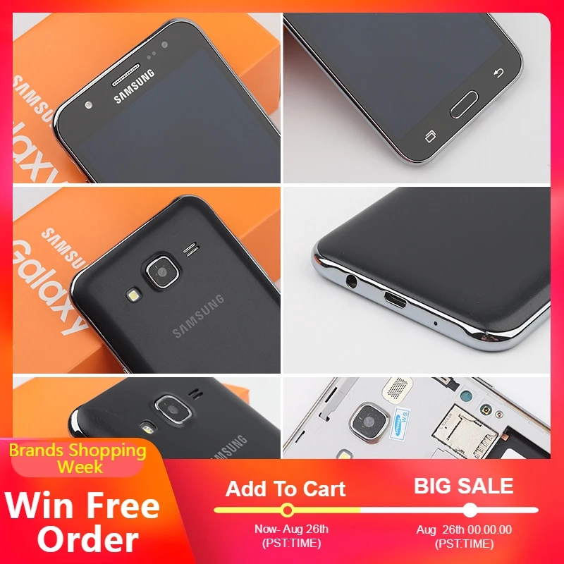 Оригинальный разблокированный samsung Galaxy J5 J500F 2015 5 0 "ЖК-экран Android