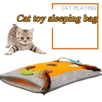 cat feather bell tunnel toy pet blanket sleeping bag kitten squeak interactive puzzle toys pet products cat warm mat accessories
