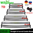 Светодиодсветильник фара Willpower 22, 32, 42, 50, 52 дюйма, прямоугольная, изогнутая, для автомобиля, для внедорожника, противотуманная фара для грузовика 4x4, квадроцикла, UTV 12 В, 24 В
