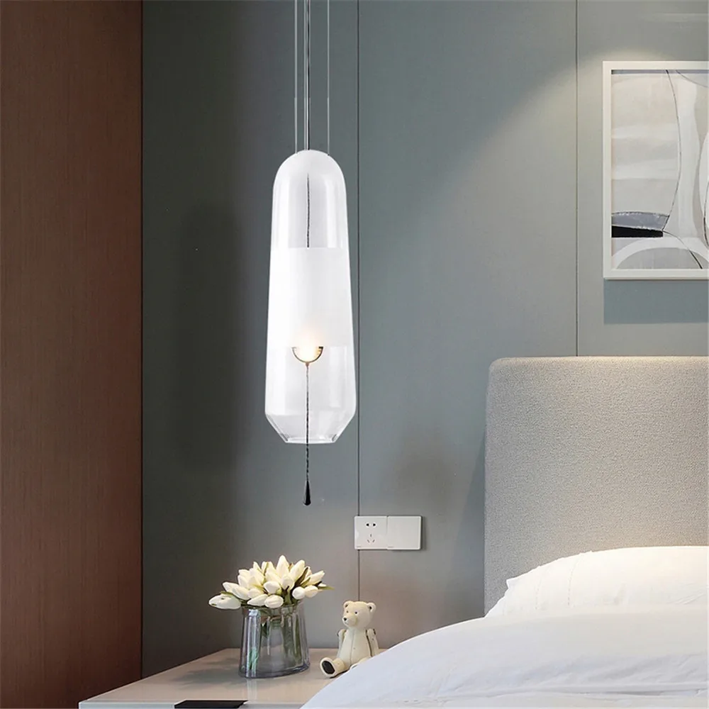 

Nordic New Style Living Room Glass Chandelier Simple Atmosphere Light Luxury Hotel Room Bedroom Dining Room Lighting