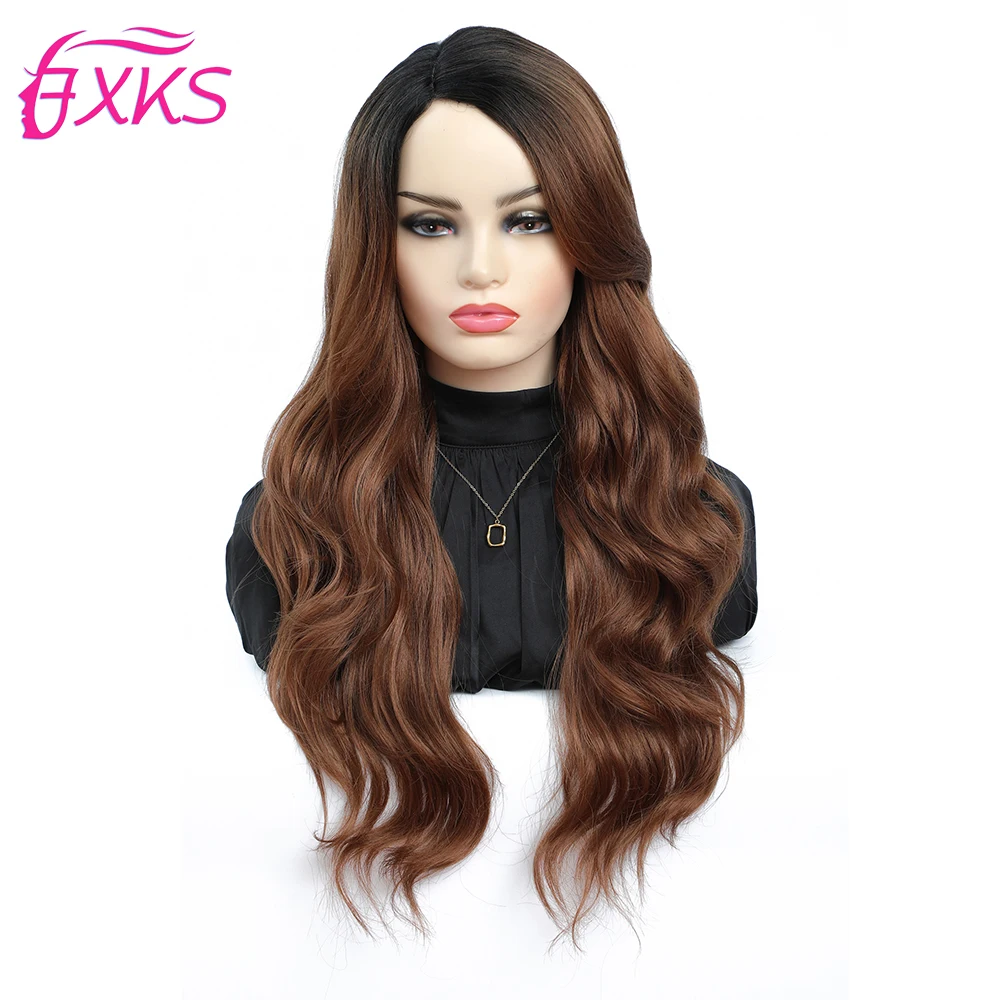 

Коричневые синтетические волосы Омбре, кружевные парики, длинные волосы, кружевные парики, невидимая кожа, L часть, синтетические парики, цв...