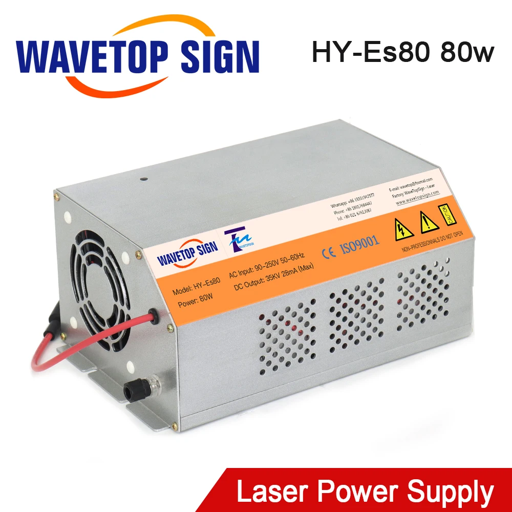 WaveTopSign на рост от 80 до 100 Вт HY Es80 CO2 лазерный Питание для станок лазерной резки и