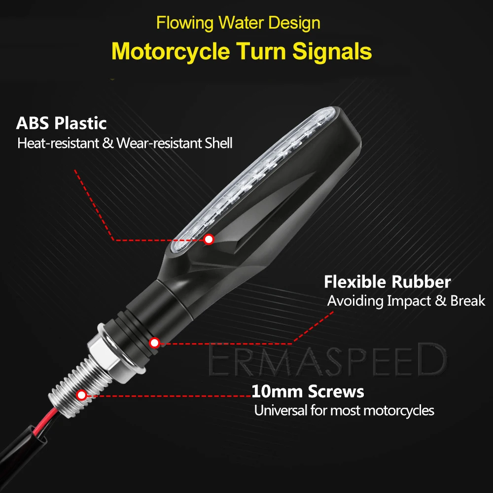 4 шт. мотоциклетные светодиодный последовательный сигнал поворота светильник