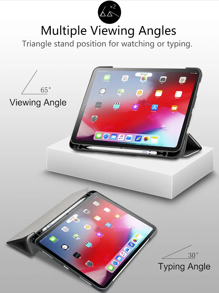 Чехол для Ipad Pro 11 2018 с держателем карандашей умный мягкий чехол из ТПУ дюймов Capa Auto