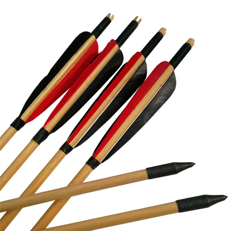 6/12 шт 31 &quotдеревянные стрелы для лука деревянный вал ручной работы 5&quot турецкое