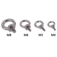 1pcs m4 m5 m6 m8 eye bolt stainless steel marine lifting eye bolt ring screw loop hole for cable rope lifting