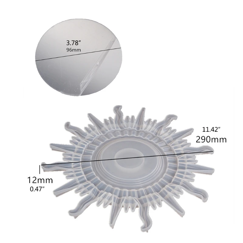 

Sun Moon Mirror Wall Decoration Crystal Epoxy Resin Mold Hanging Ornaments Casting Silicone Mould DIY Crafts Home Decortives Cas