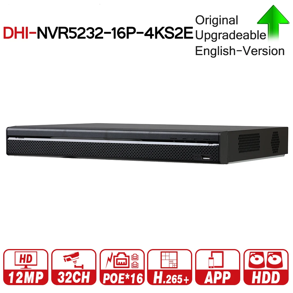 DH Pro 32CH NVR NVR5232-16P-4KS2E с 16CH PoE портом поддержка двухстороннего разговора e-POE 800M MAX сетевой видеорегистратор для системы