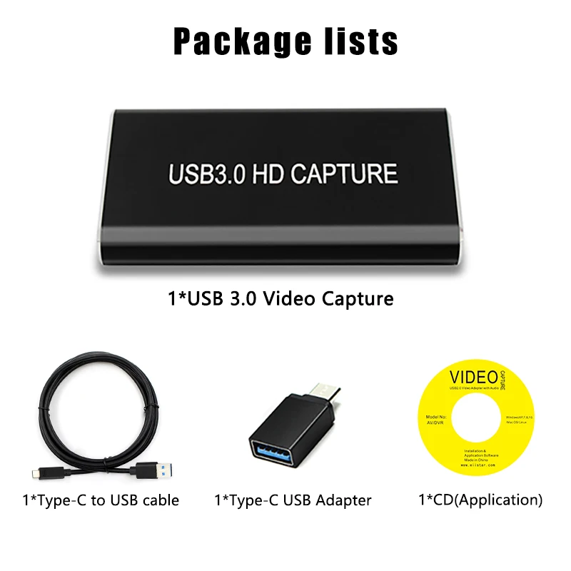 Переходник HDMI TYPE C USB 3 0 для захвата видео в 60 кадров/с 1080P|Система управления CCTV| |