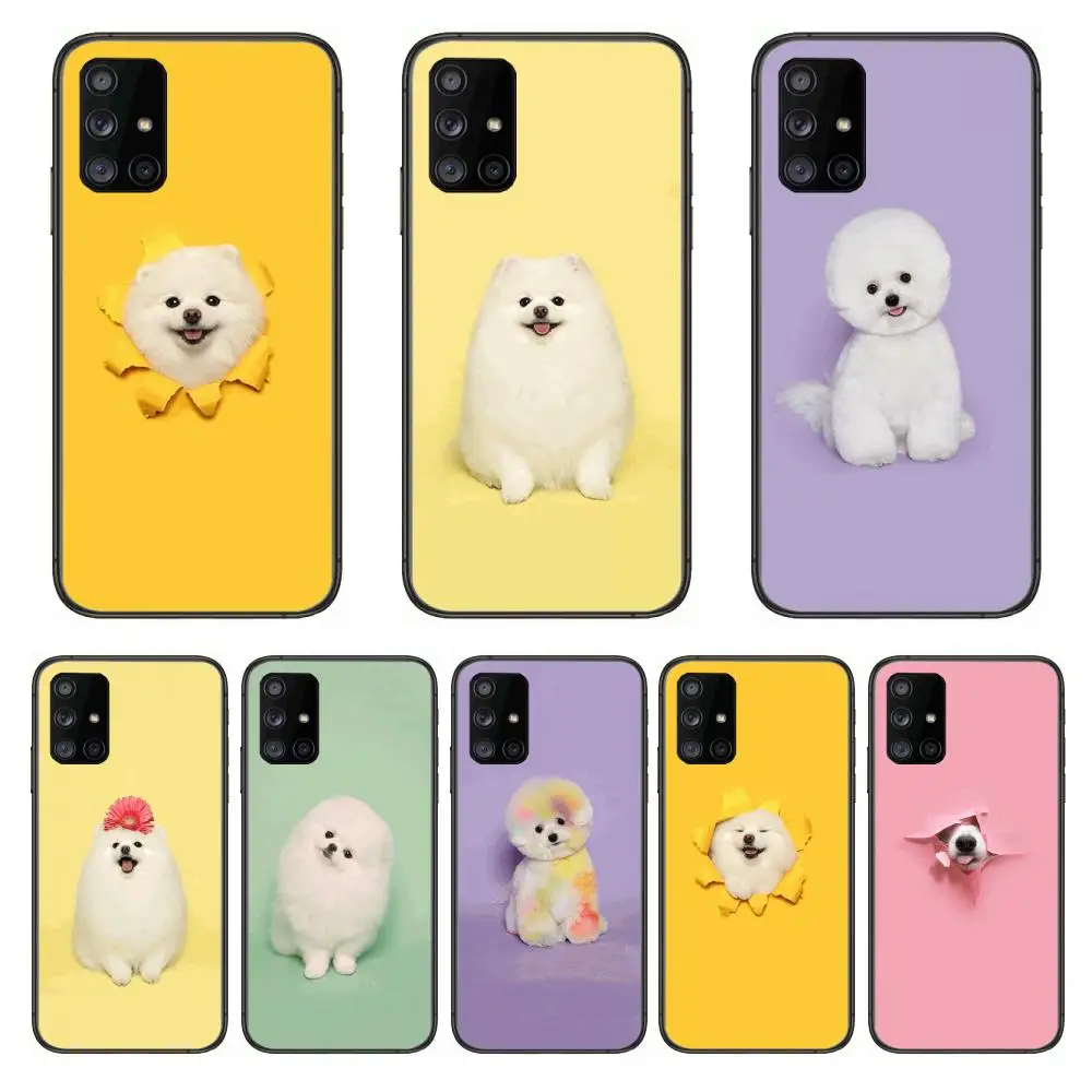 

Hiromi Cute white puppy pet Phone Case Hull For Samsung Galaxy A 90 50 51 20 71 70 40 30 10 80 E 5G S Black Shell Art Cell Cove